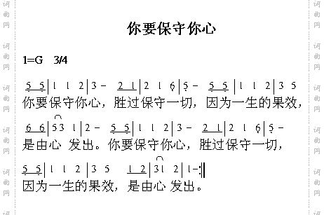 你要保守你心