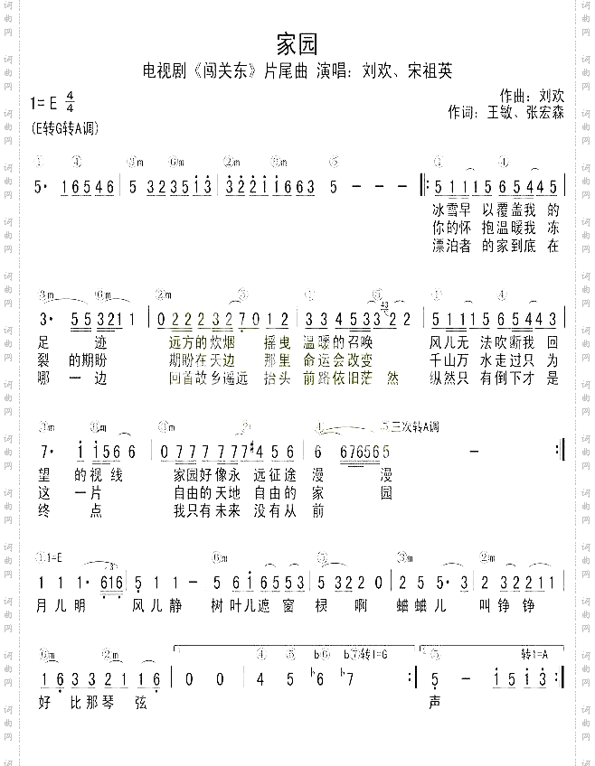 家园《闯关东》片尾曲