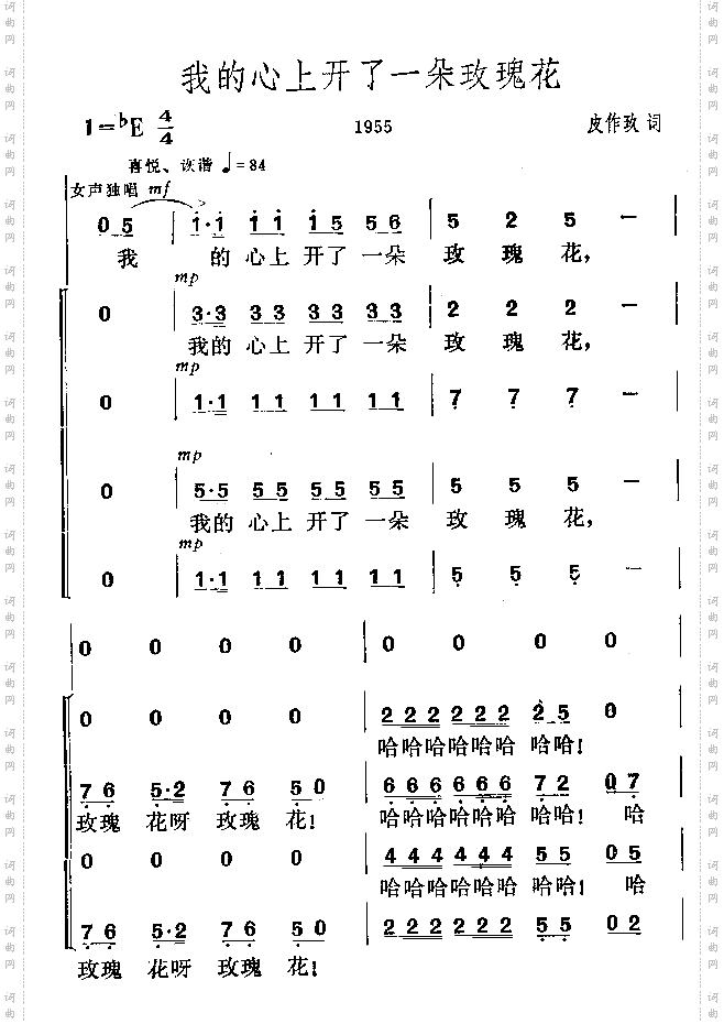 我的心上开了一朵玫瑰花