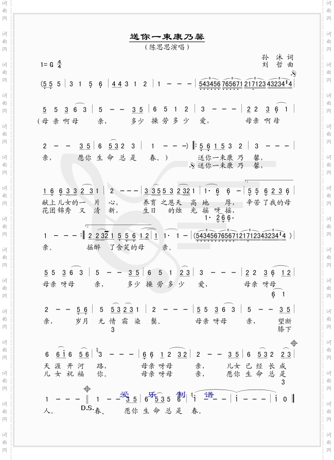 送你一束康乃馨