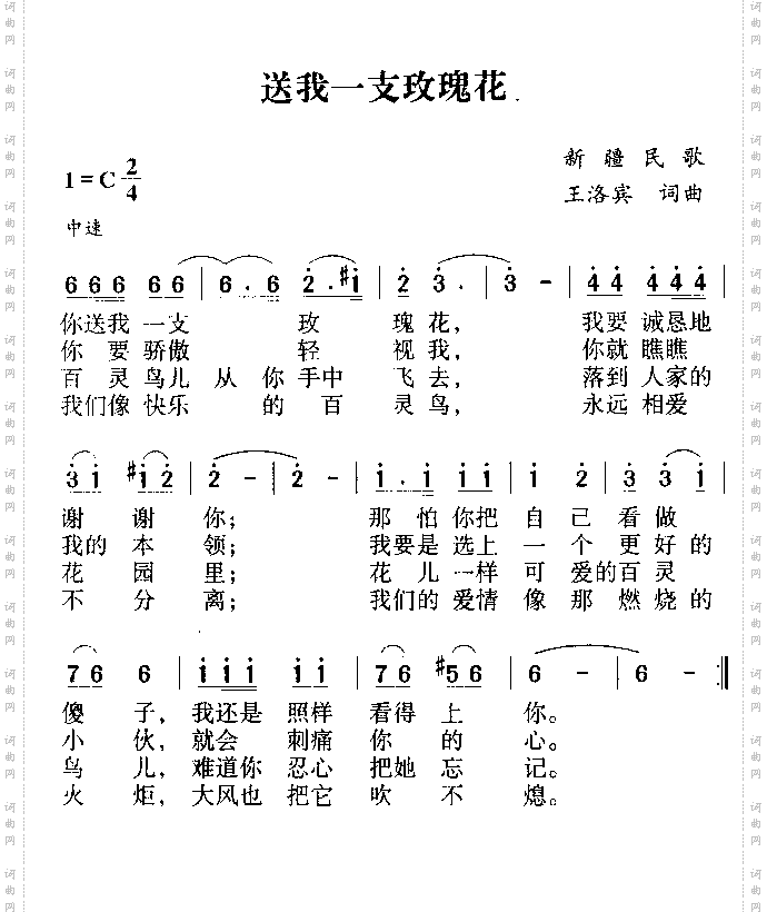 送我一枝玫瑰花