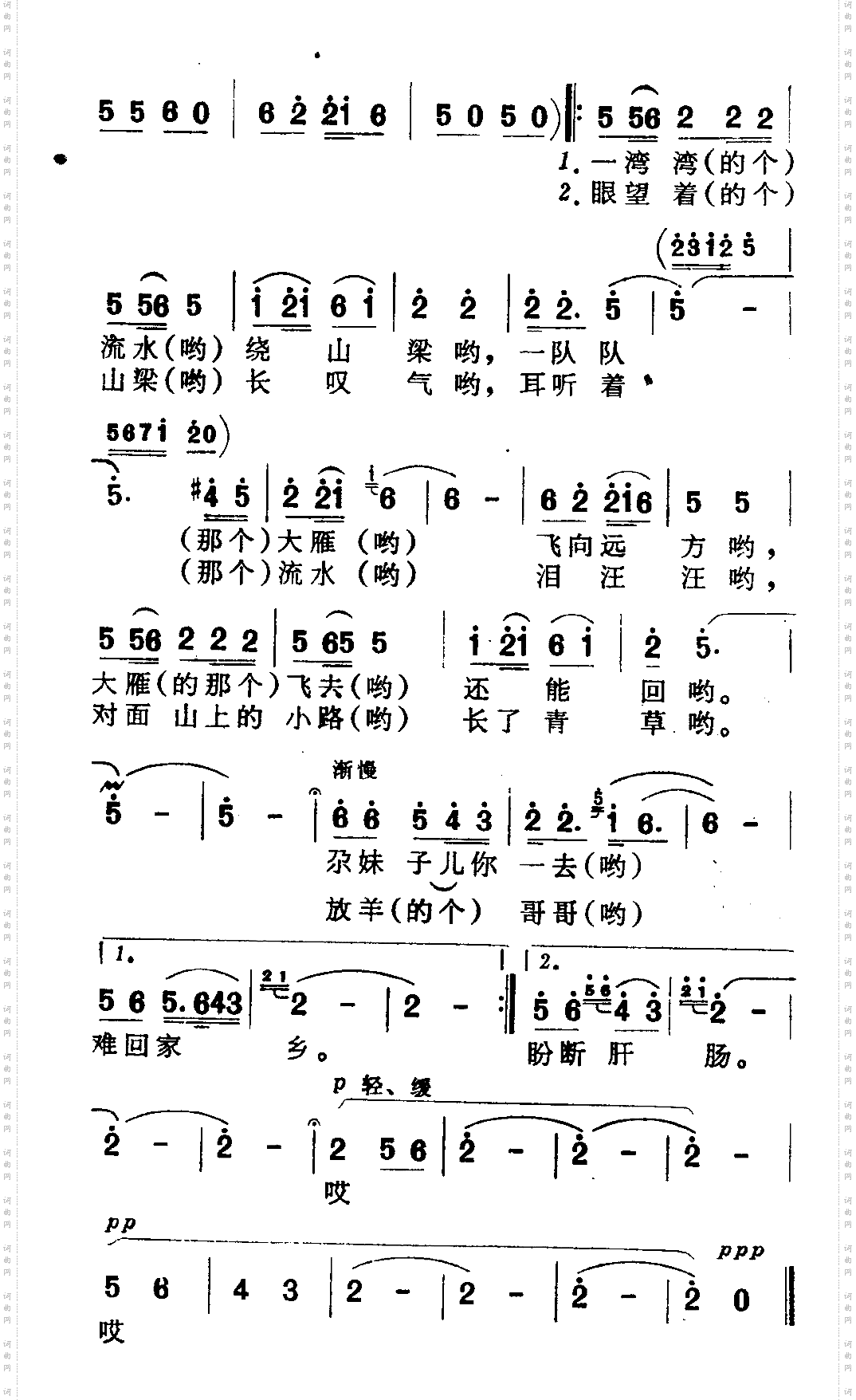 一湾湾流水