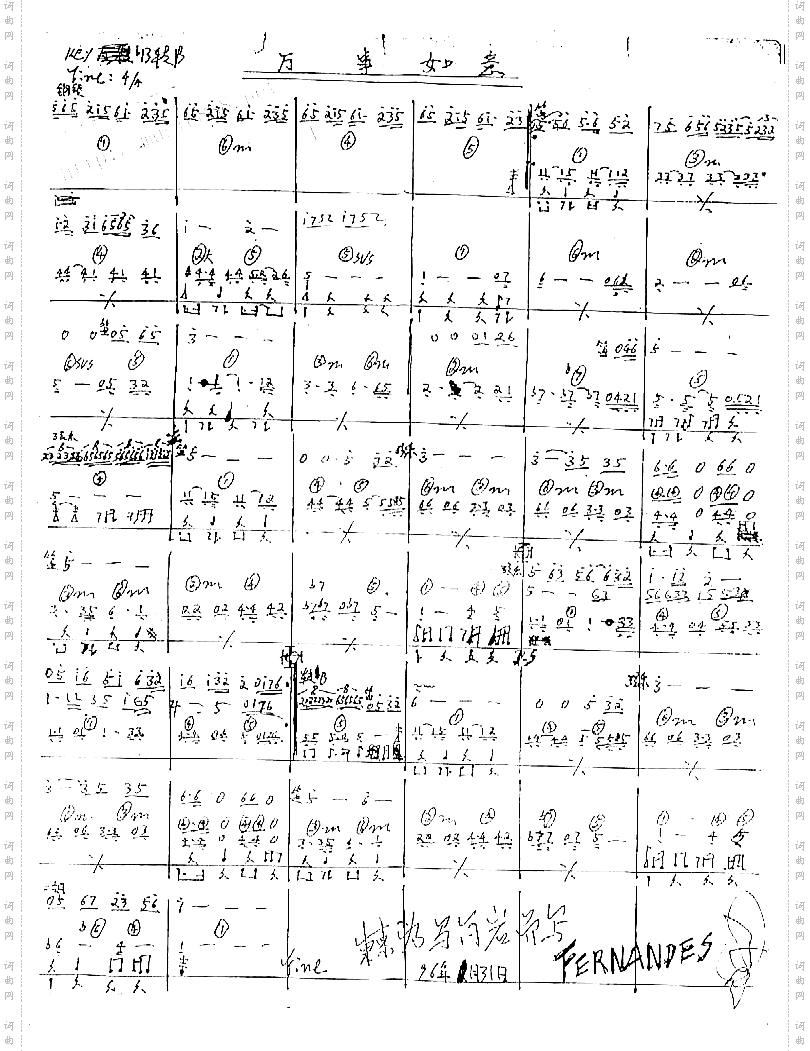 万事如意乐队乐谱[手稿]