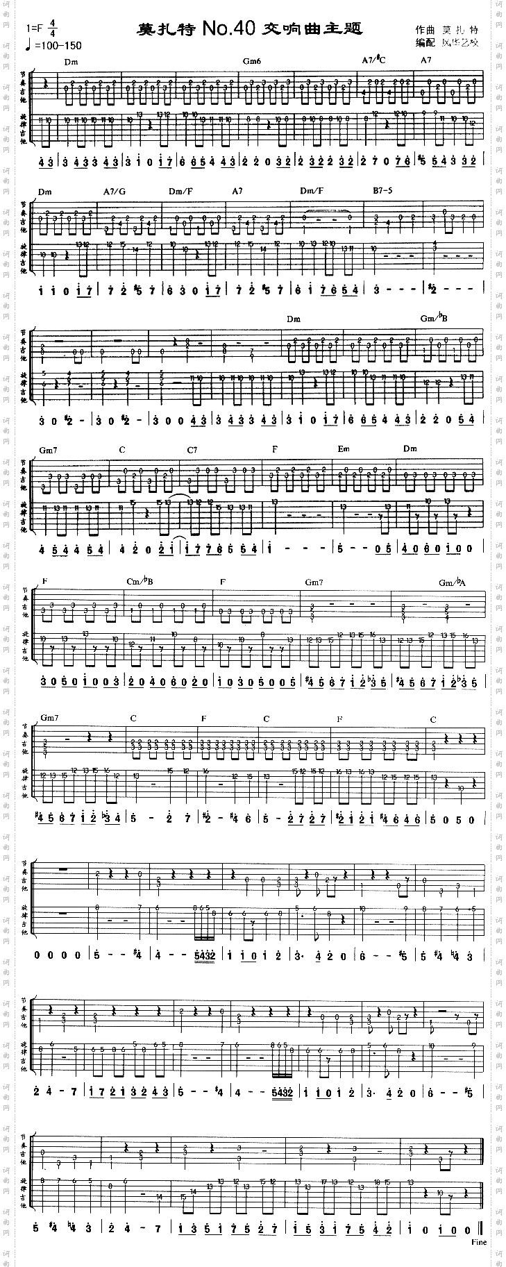 莫扎特No.40交响曲主题独奏曲