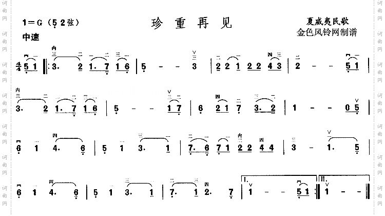 珍重再见夏威夷民歌