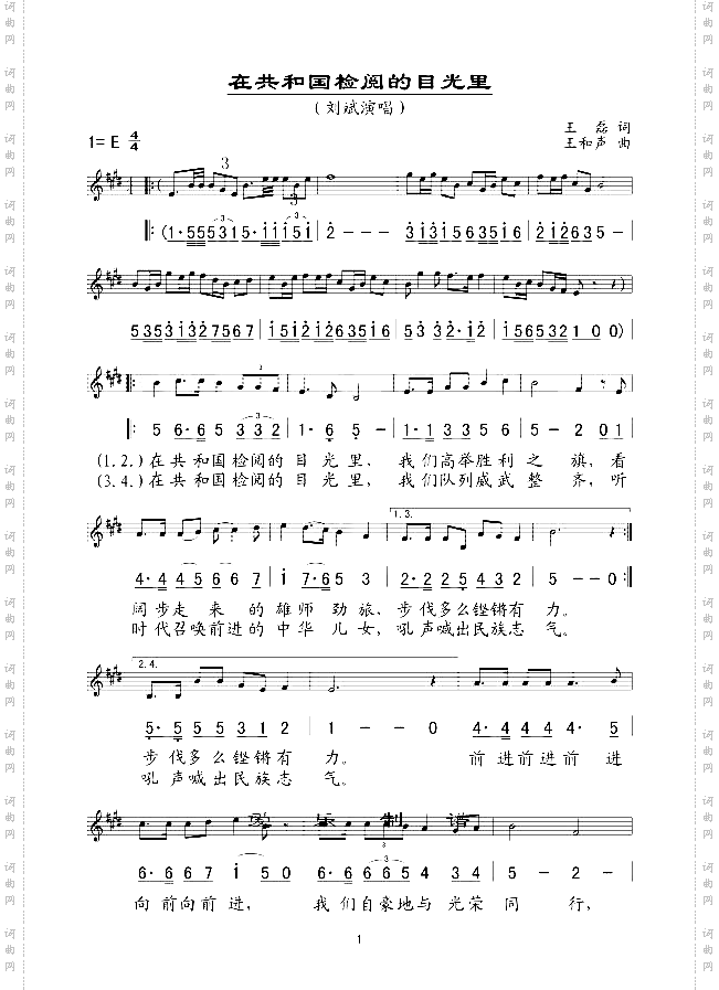 在共和国检阅的目光里