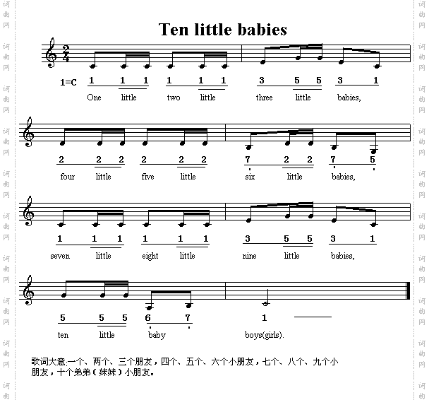 TenLittleBabies英文儿童歌