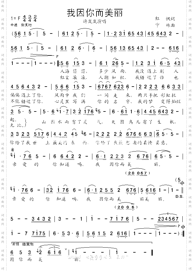 我因你而美丽