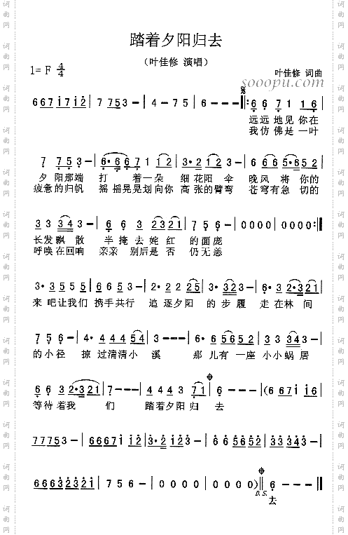 踏着夕阳归去