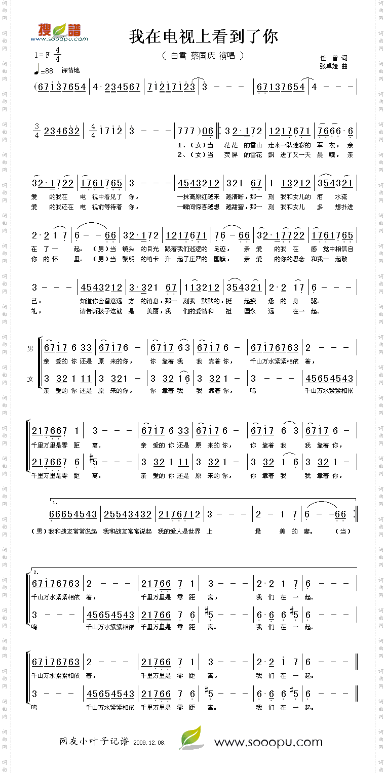 我在电视上看到了你