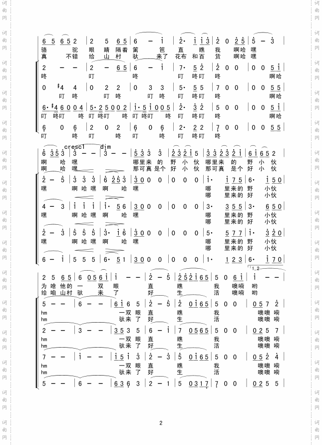 拉骆驼的黑小伙混声和唱