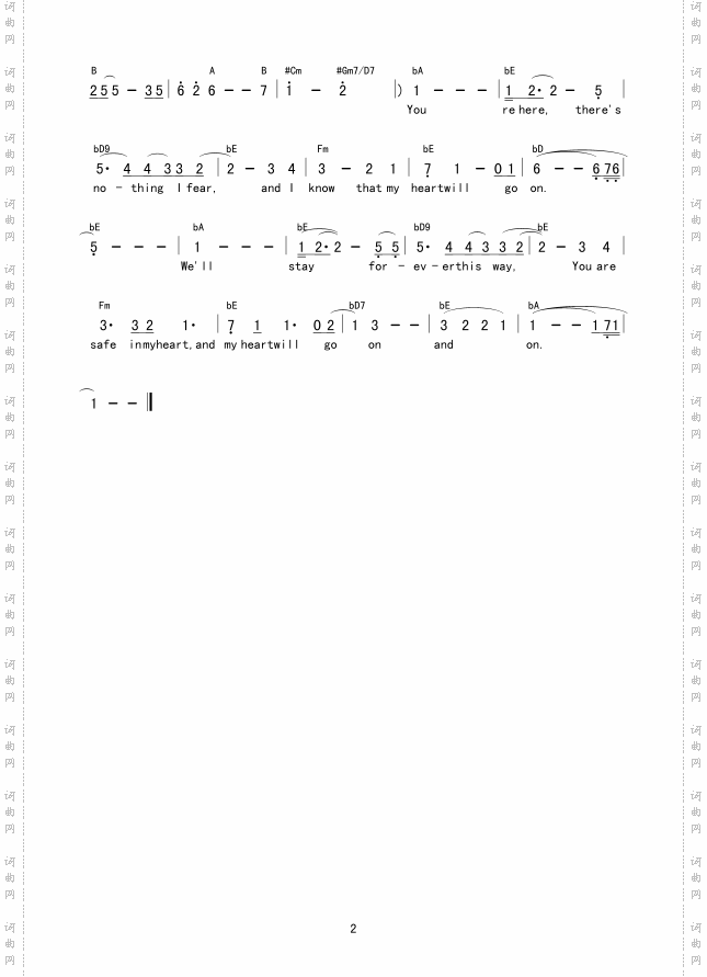 美国影片《泰坦尼克号》主题曲