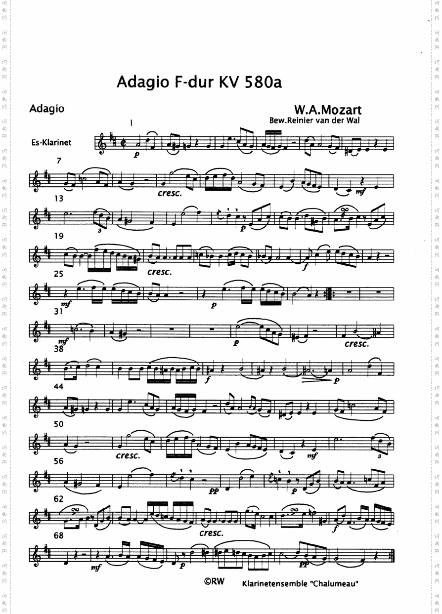adagio f dur kv 580