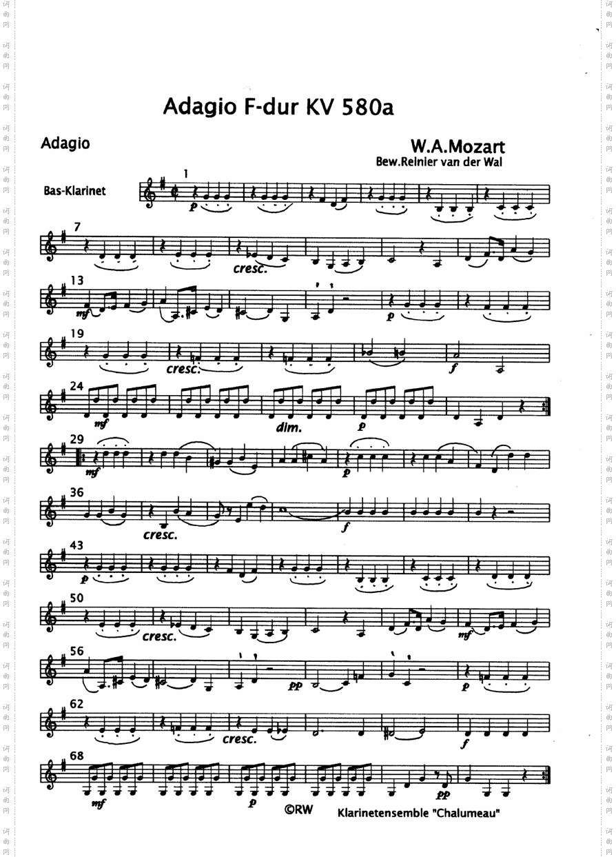 adagio f dur kv 580