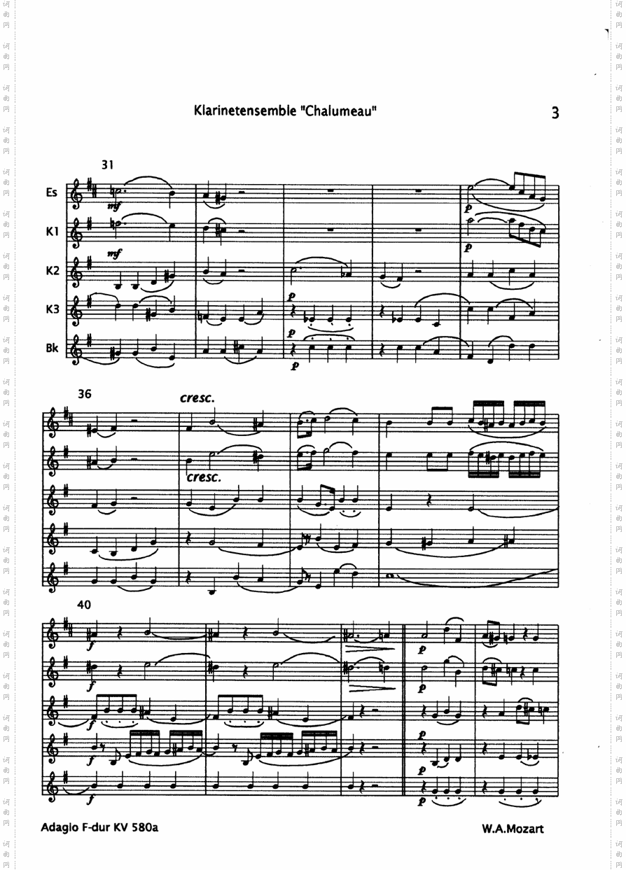 adagio f dur kv 580