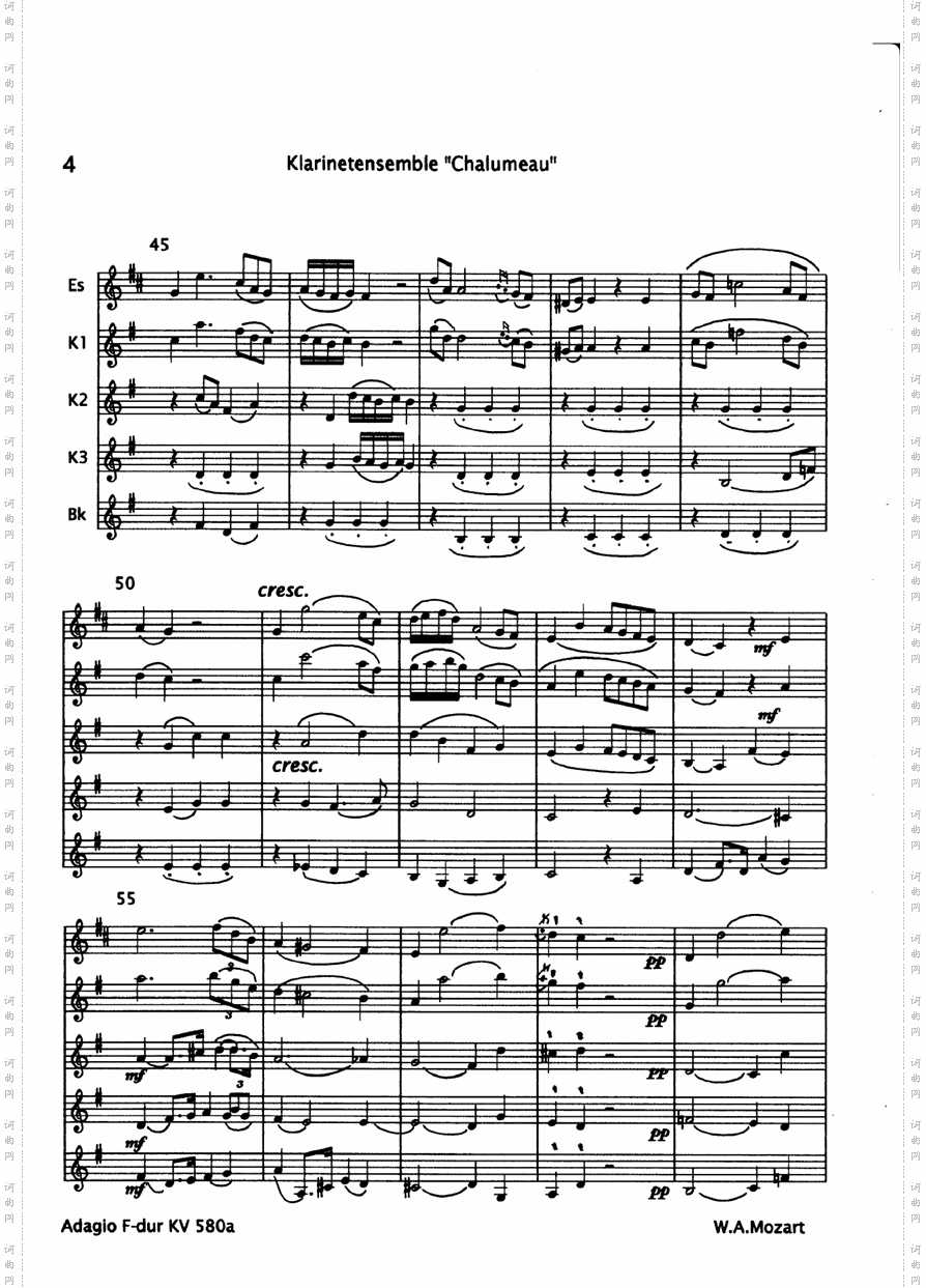 adagio f dur kv 580
