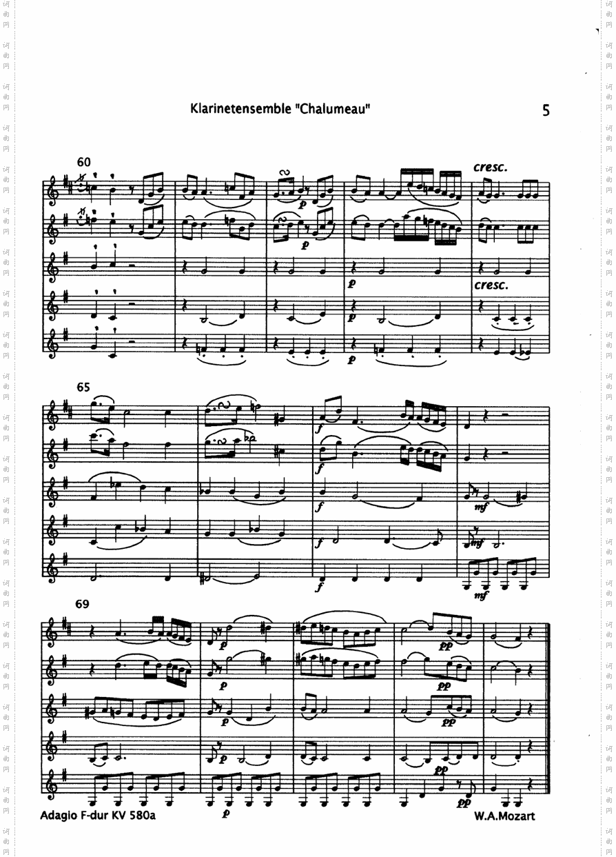 adagio f dur kv 580