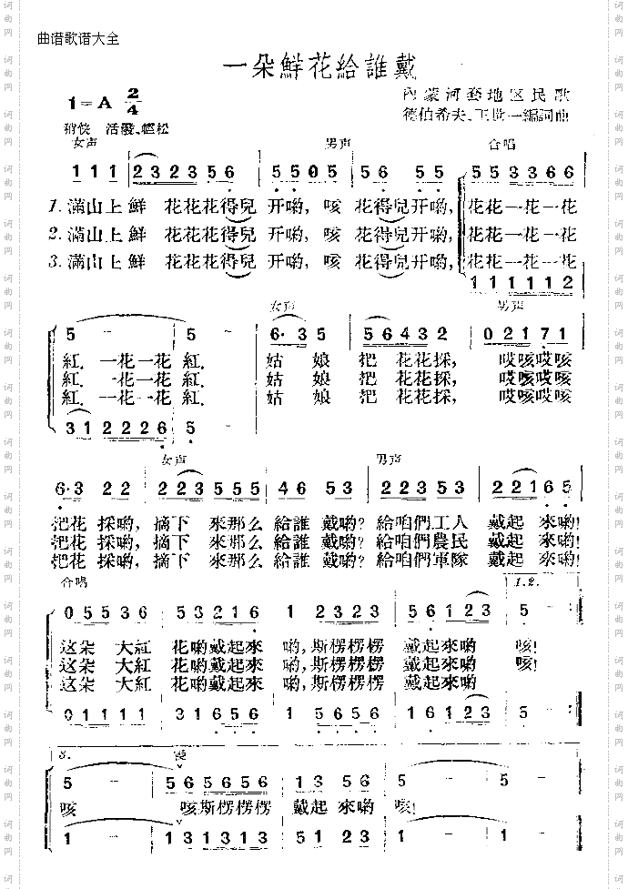一朵鲜花给谁带