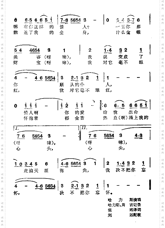 我绝不把你忘怀