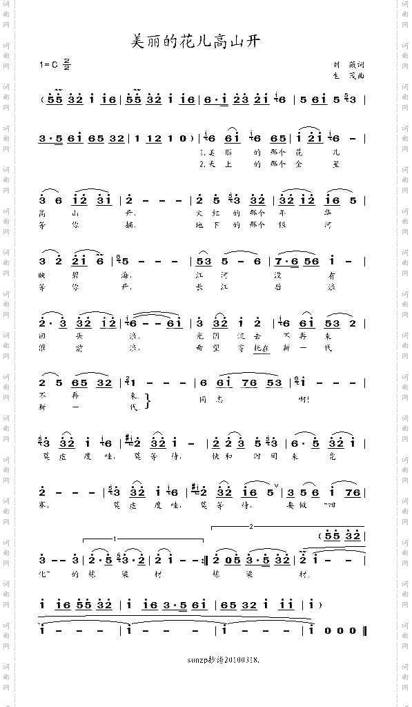 美丽的花儿高山开