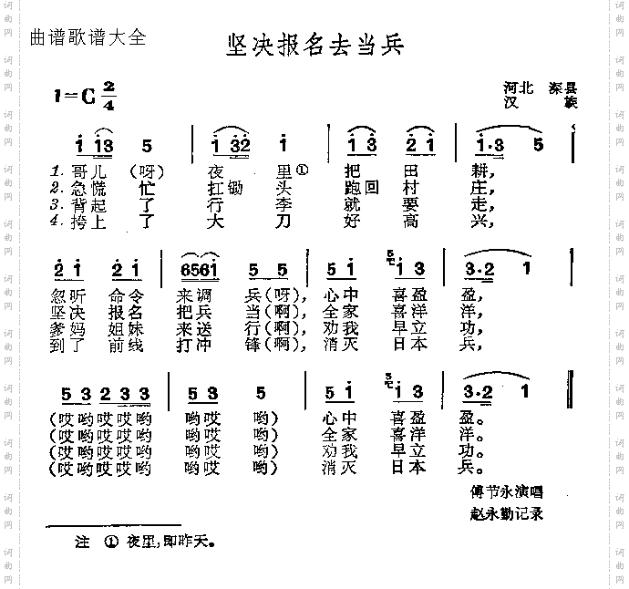 坚决报名去当兵