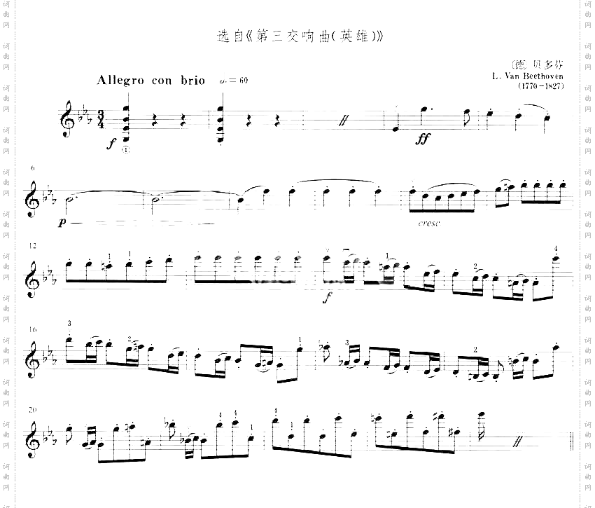 贝多芬《乐队乐曲片段》