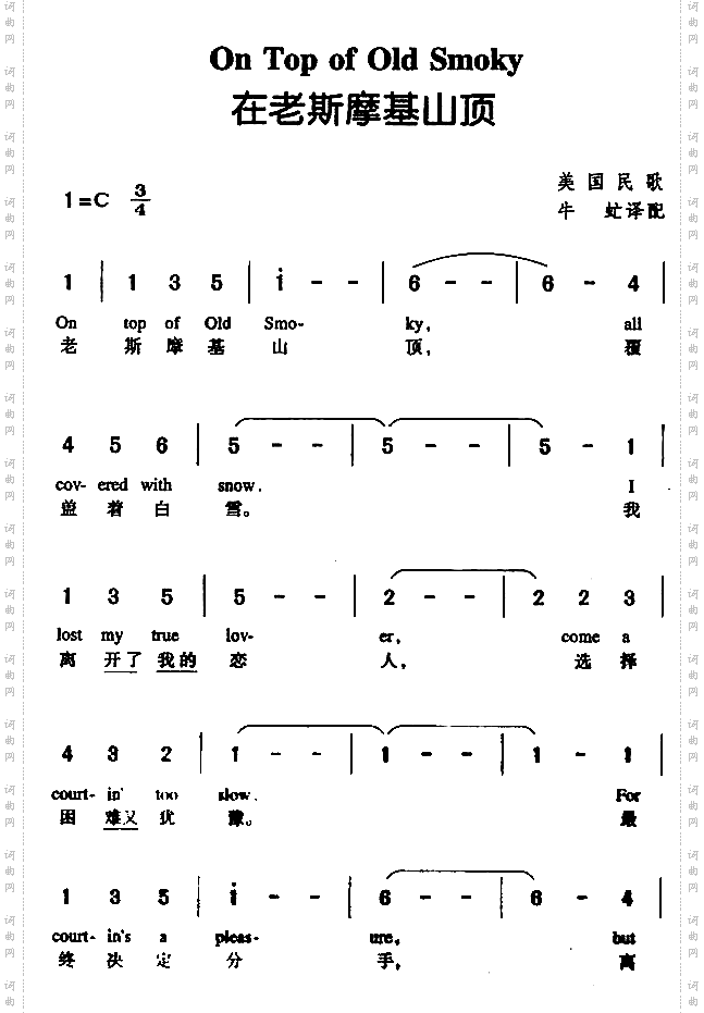 在老斯摩基山顶