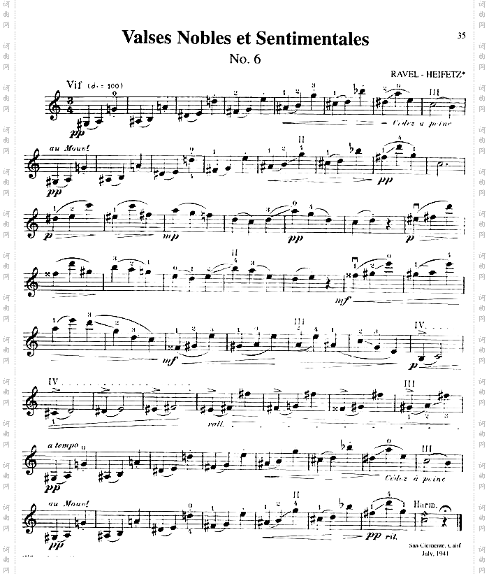 海菲茨-RAVEL《ValsesNoblesetSentimentales》No.6