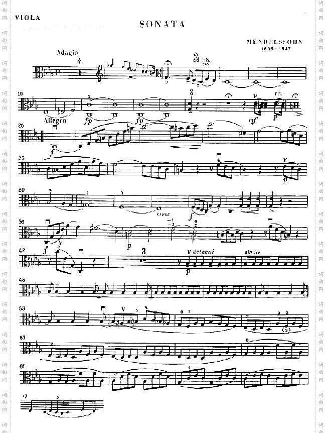 门德尔松《SONATA》中提I.