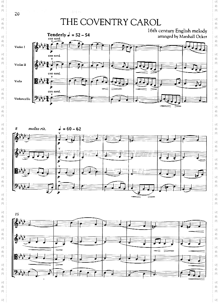 【四重奏】Thecoventrycarol