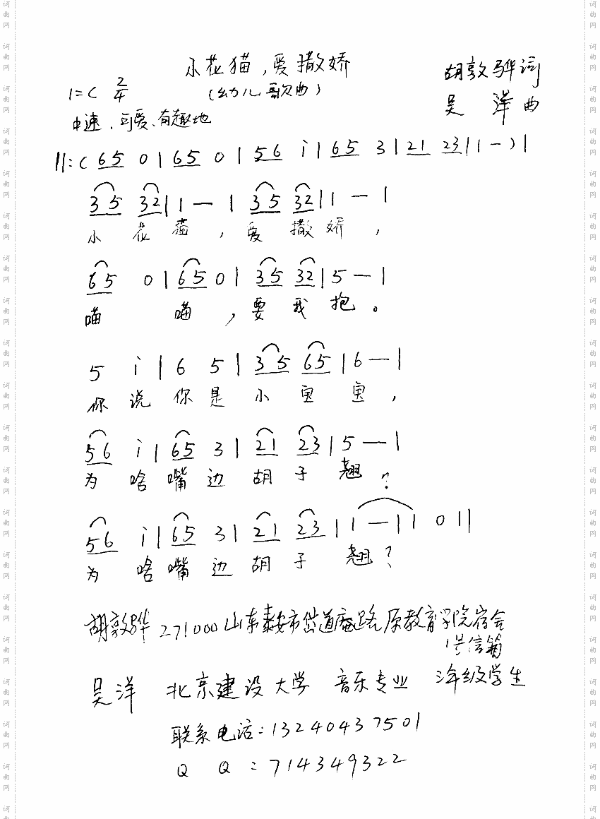 小花猫，爱撒娇