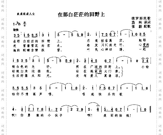 在那白茫茫的原野上