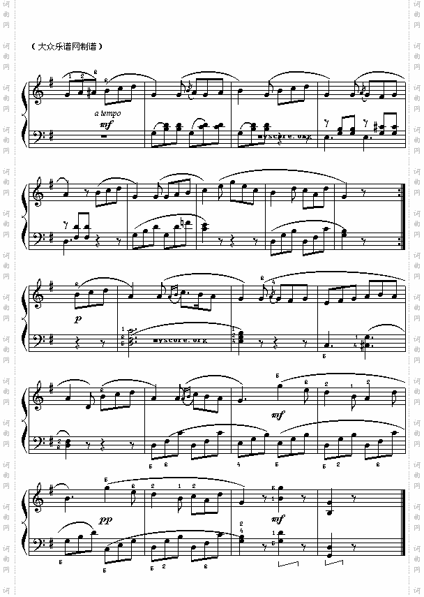 贝多芬：G大调小奏鸣曲之二