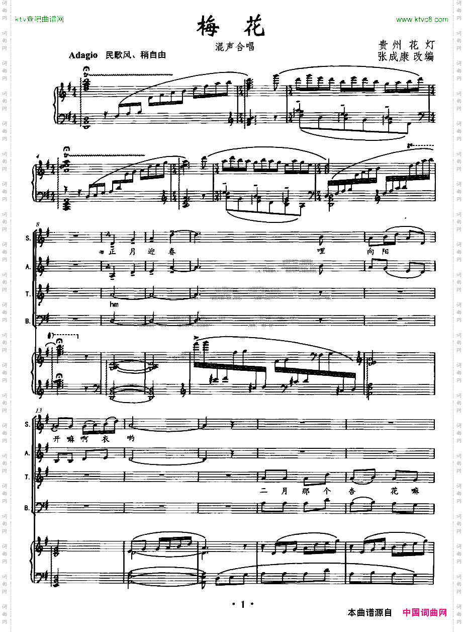 梅花张成康改编版、正谱