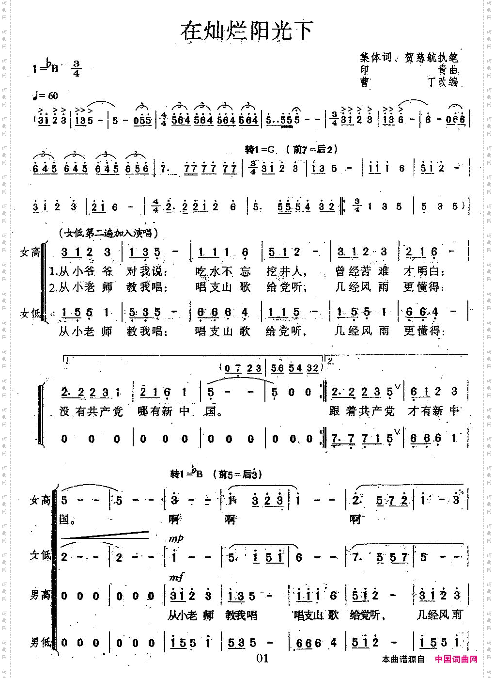 在灿烂阳光下曹丁改编版