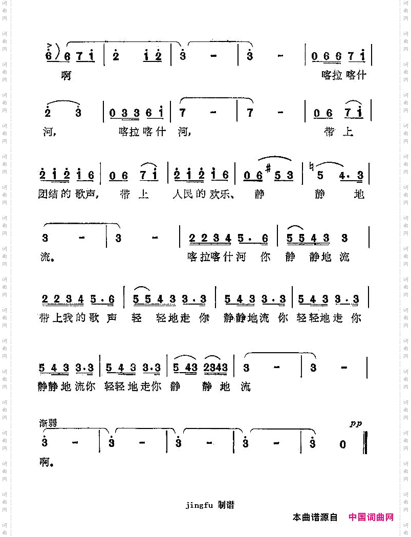 喀拉喀什河呀静静地流