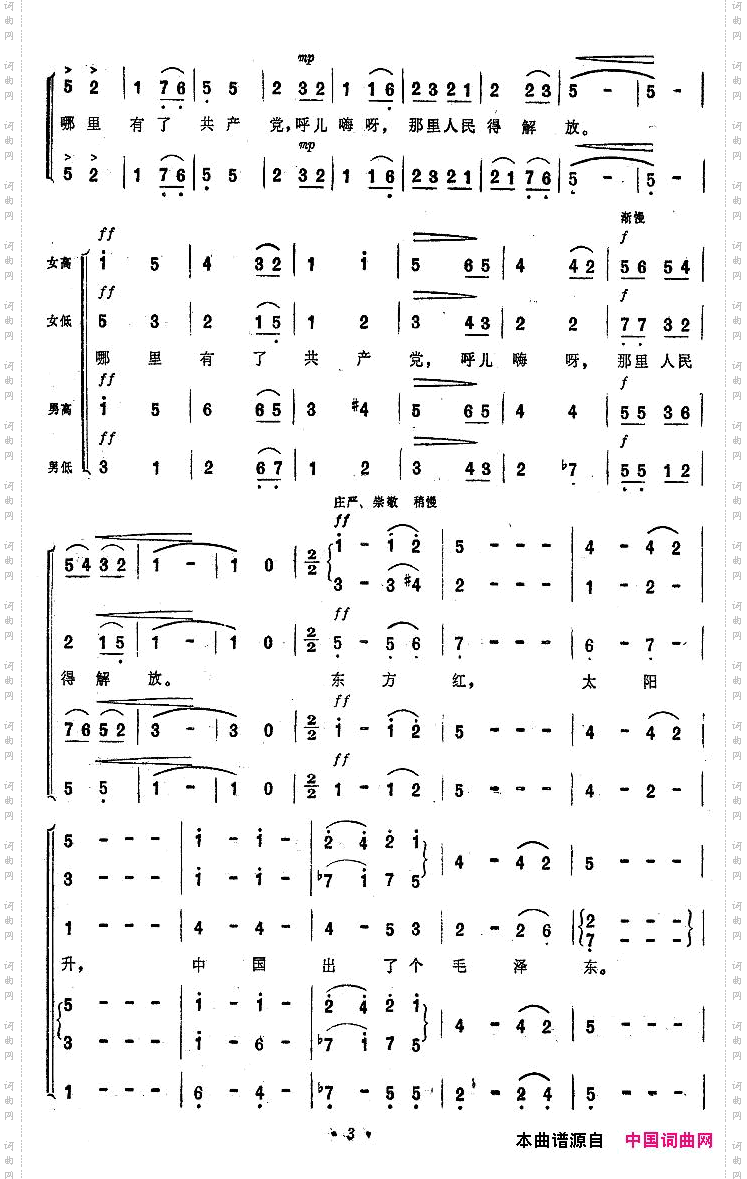 东方红大型音乐舞蹈史诗《东方红》歌曲集