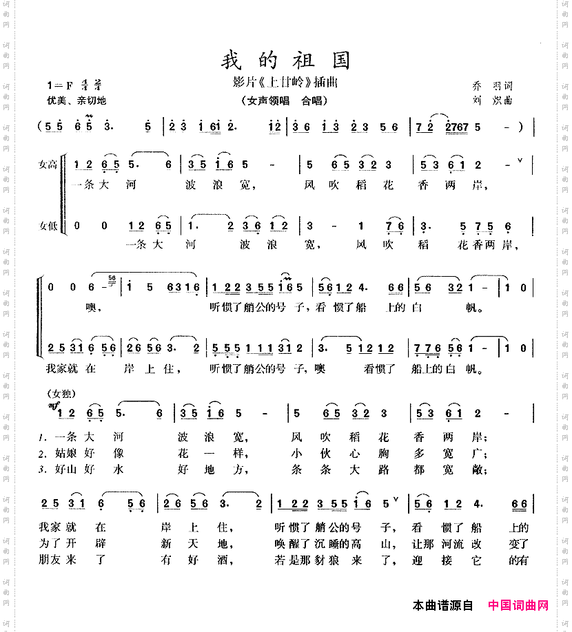 我的祖国电影《上甘岭》插曲