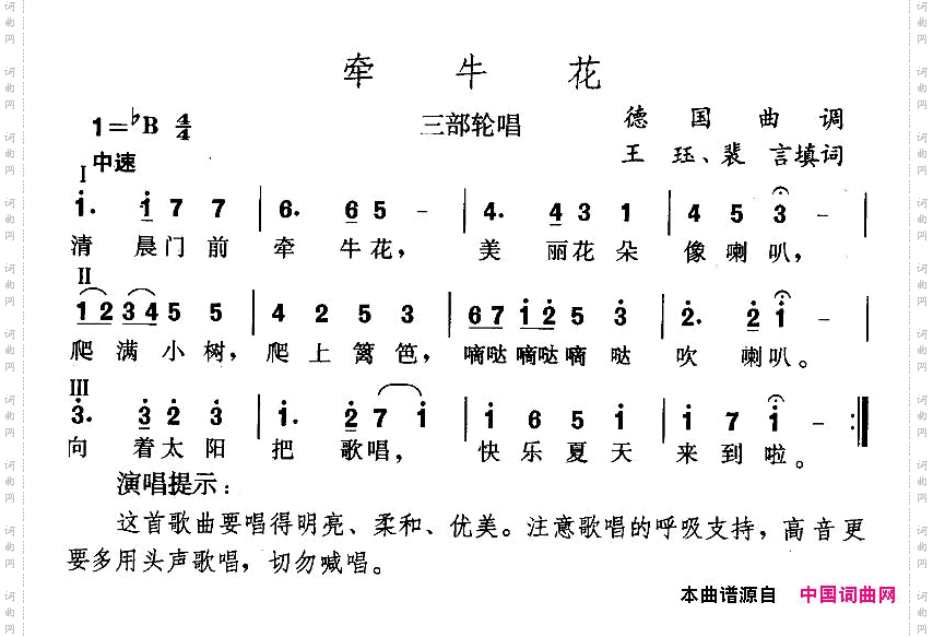 牵牛花王珏填词版