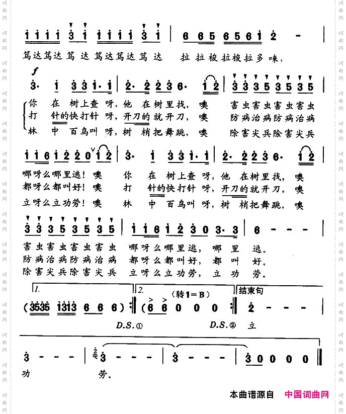 森林里飞来啄木鸟