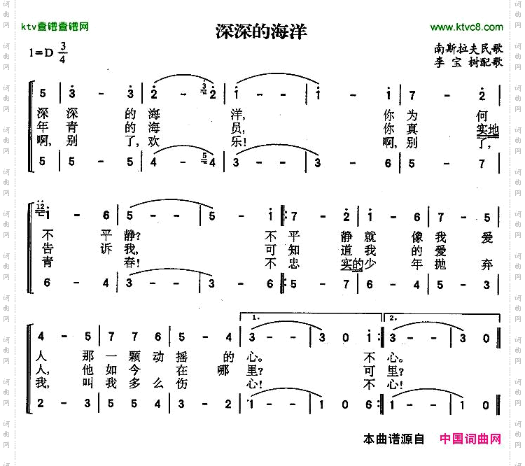 深深的海洋二声部[前南]