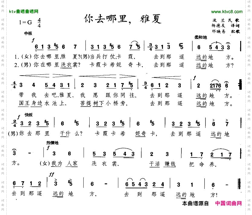 你去哪里，雅夏[波兰]