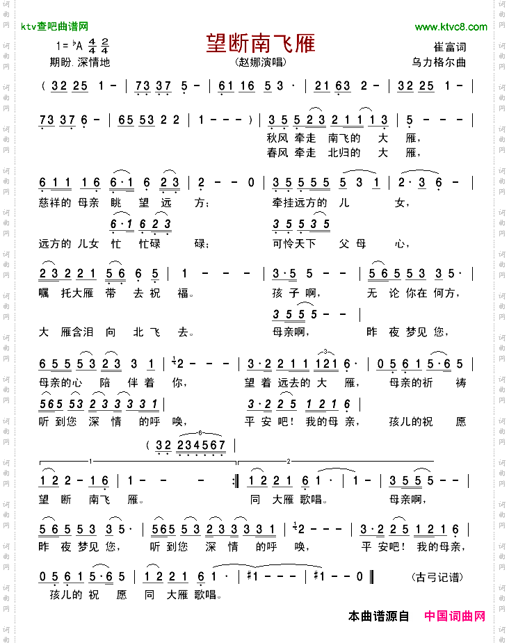 望断南飞雁