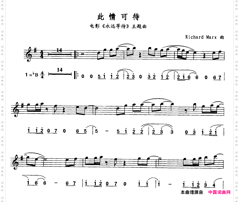 此情可待简线合谱