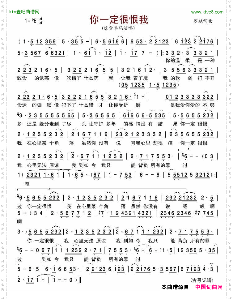你一定很恨我