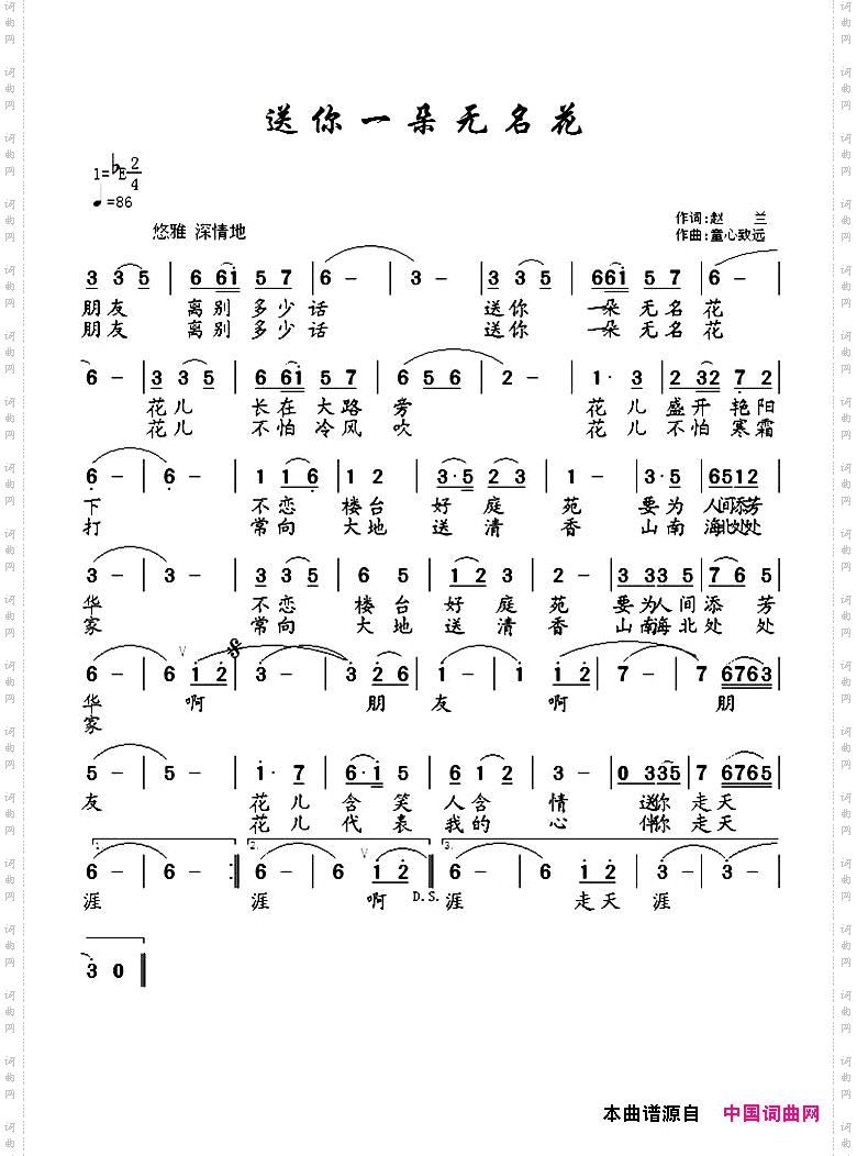 送你一朵无名花