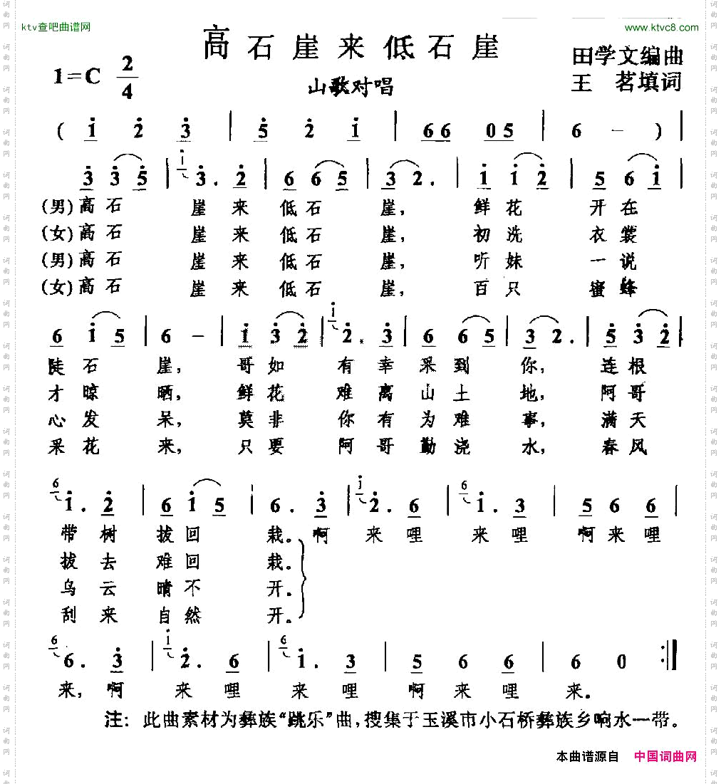 高石崖来低石崖