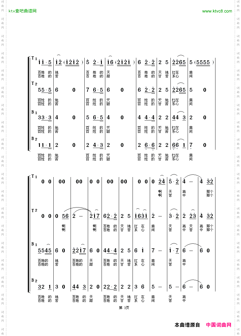 撑起百姓一片天男声四重唱