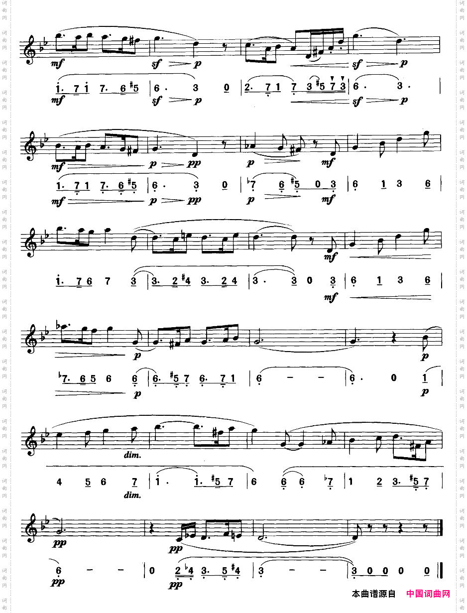西西里舞曲简线合谱