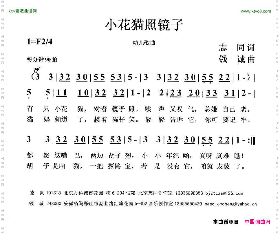 小花猫照镜子